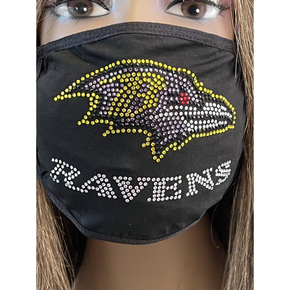Baltimore Ravens Bling Rhiestone Face Mask Front Logo - Picture 7 of 11